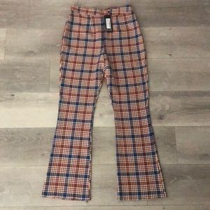 HighWaist Fall Plaid Flair Pants